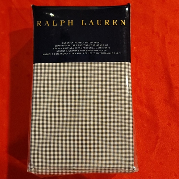 NEW Ralph Lauren queen Xtra deep fitted gingham